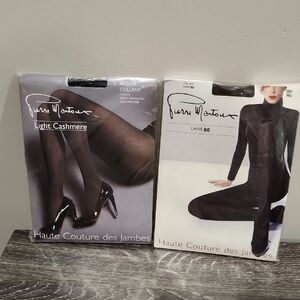Pierre Mantoux Small Light Cashmere Wool Black Tights Set